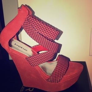 bebe red platforms